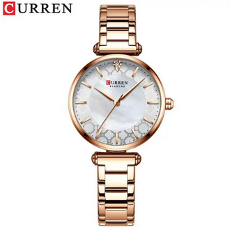 CURREN 9072 RoseGold Stainless Steel Analog Watch For Women - White & RoseGold